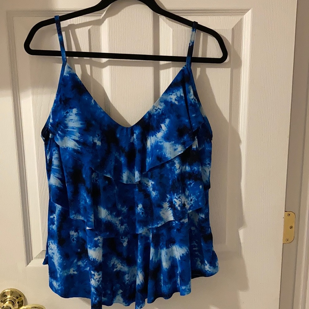Aqua green Layered swim top Size XL